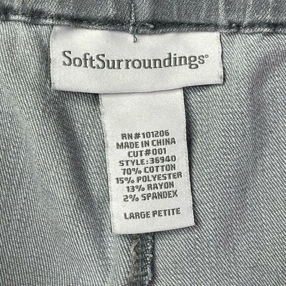 Soft Surroundings Pants Women’s Large Petite Gray Skinny Pull On Stretch - Picture 6 of 12